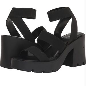 Madden Girl Women's Temple Heeled Sandal, Black, size 7.5